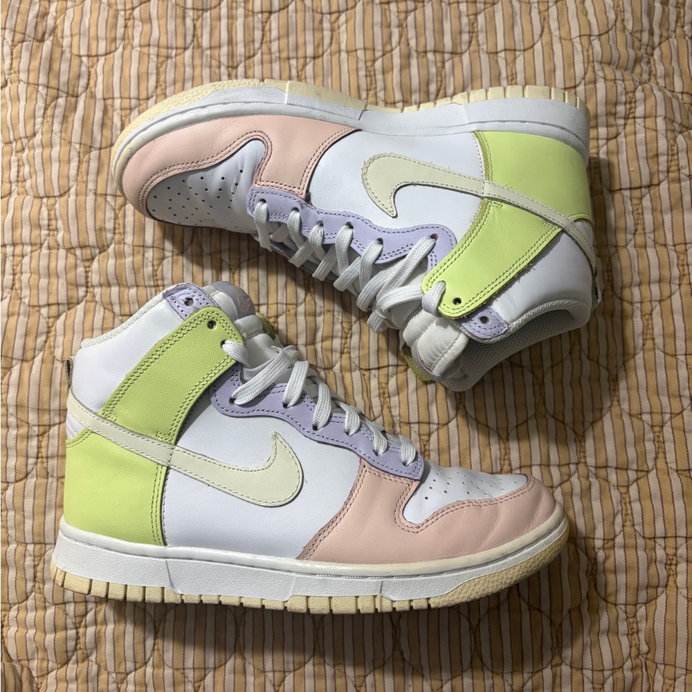 Colourful Nike Dunk Lemon Twist High Top Sneakers Women’s Size 7